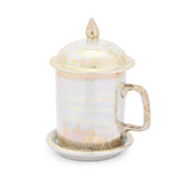 Coffee Mug in Benjarong Pearl and White Technique